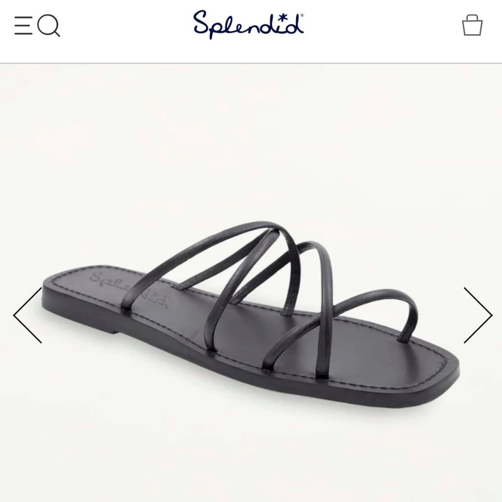 NIB Splendid Flat Black Strappy Sandals - Frankie Style - Size 7